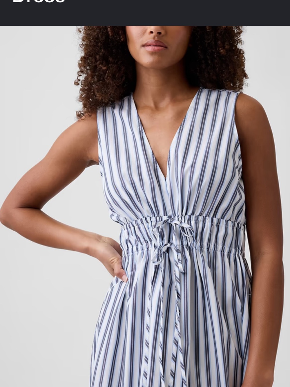 GAP Blue & White Vertical Stripe Sleeveless Dress